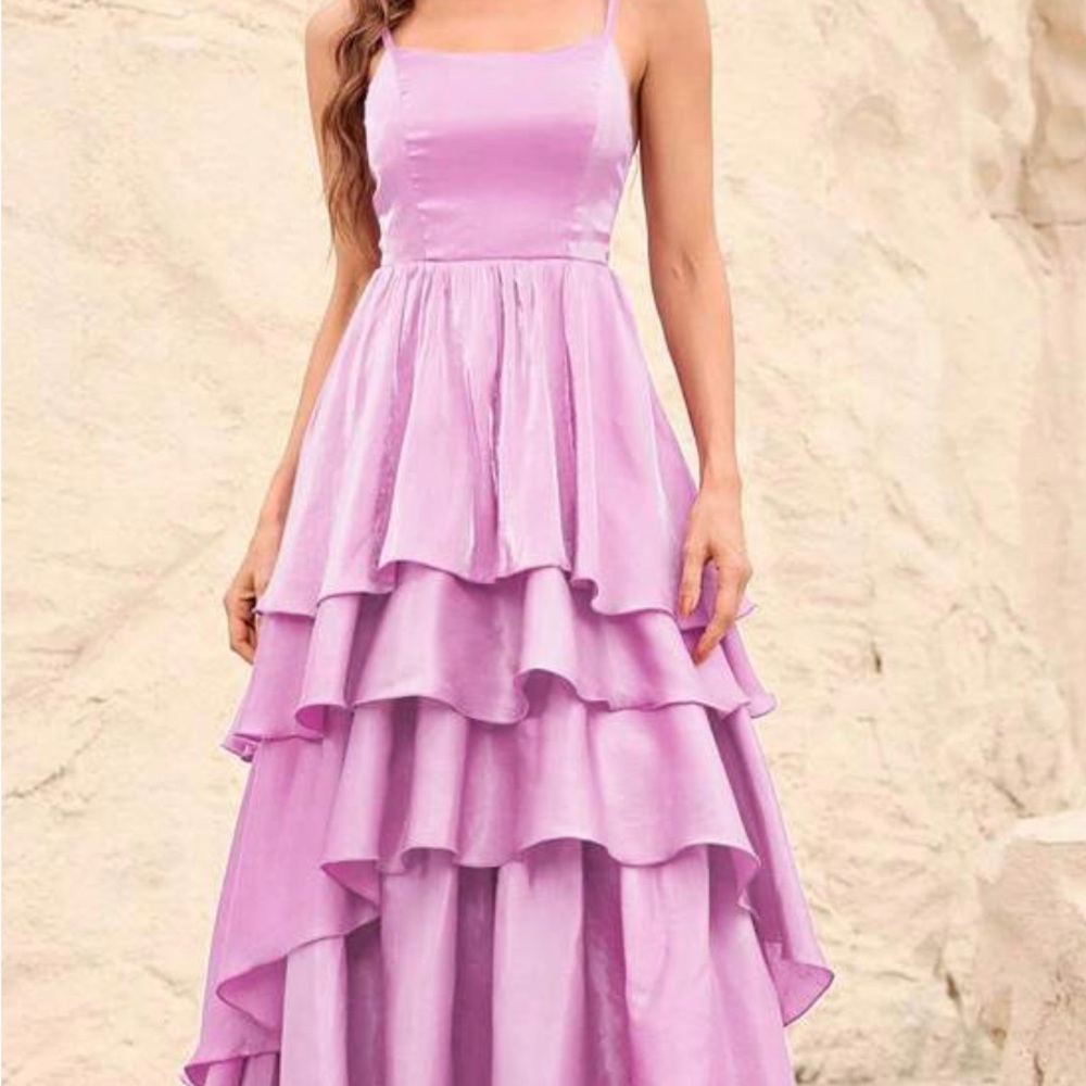 Elegant Lavender Tiered Dress